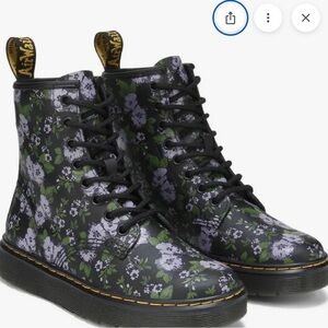 Dr. Martens Black Floral Lace-Up Boots